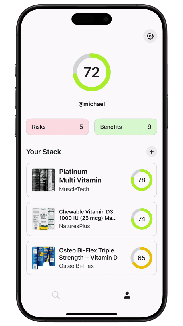 Supps AI App Interface Secondary